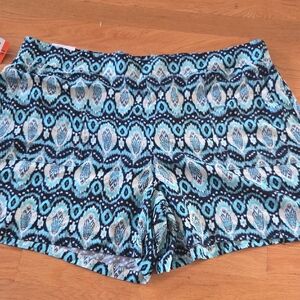 Wildfox Blue Patterned Athletic Shorts